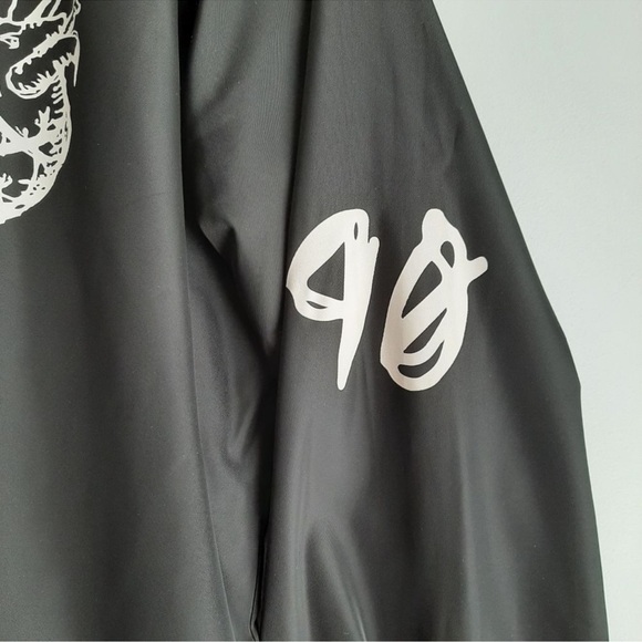 The Weeknd 2017 Tour XO Heart Logo Coach Windbreaker Jacket B&W Size Small - Picture 3 of 5